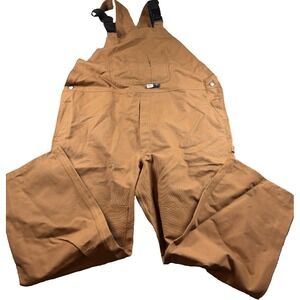Vtg‎ Korbana FR Duck Bib Overalls Mens 2XL Tall Brown Workwear Flame Resistant